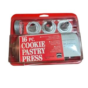 Mirro M-0358-22 Cookie Pastry Press Maker - 16 Piece NEW Complete Vintage